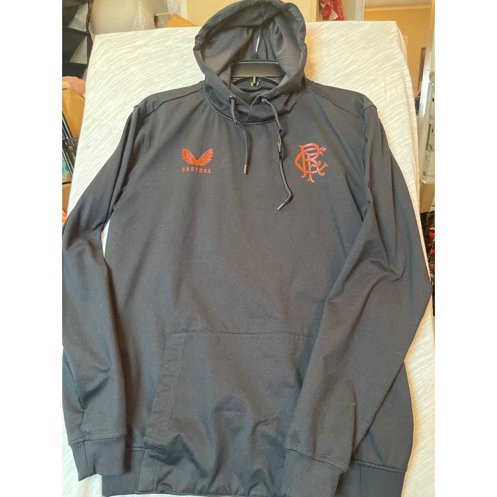 Castore Rangers FC Mens Small Black Orange 150 Years Anniversary Training Hoodie